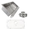 Nantucket Sinks Pro Series Single Bowl Undermount Stainless Steel Kitchen Sink with 5.5In. Apron Front EZApron33-5.5